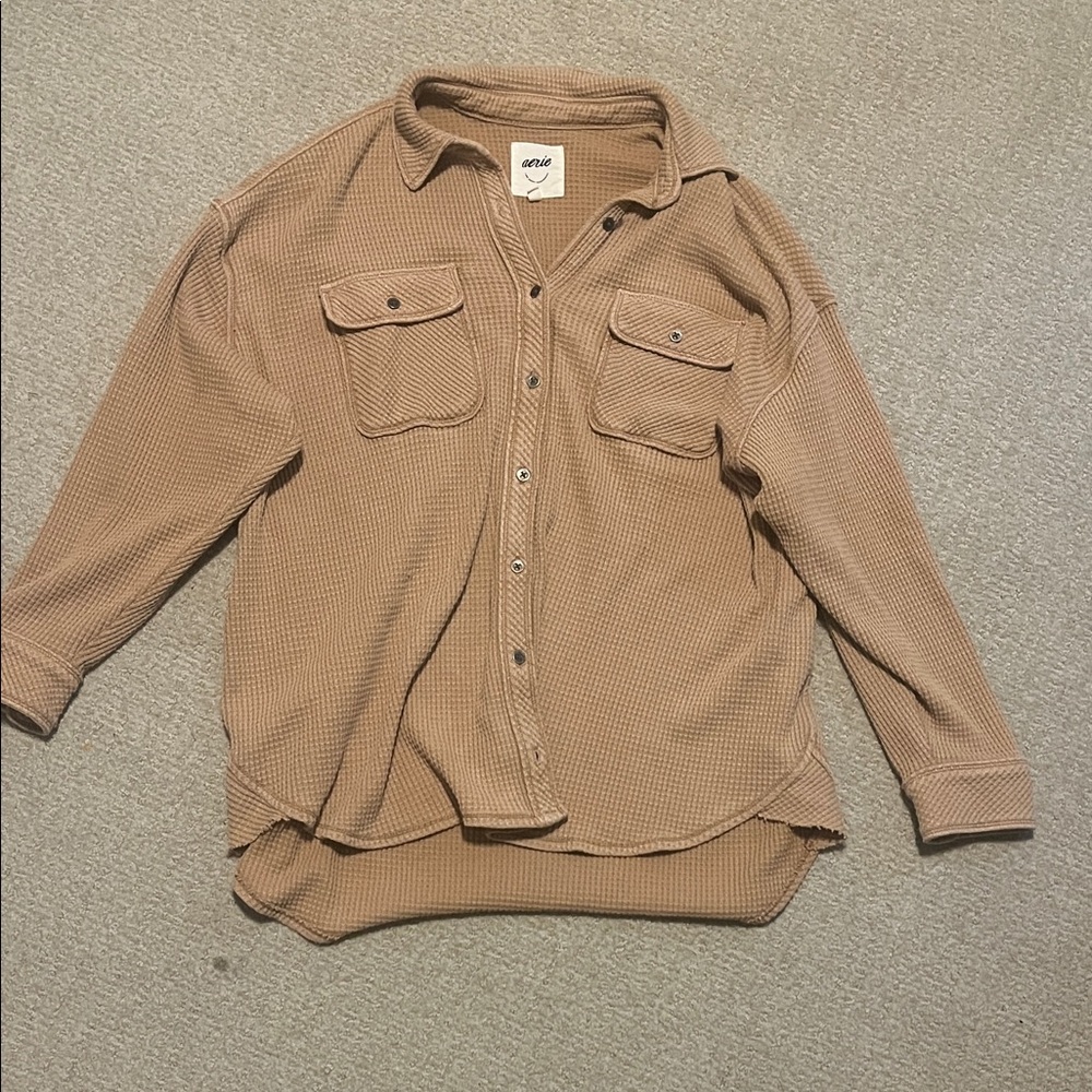 Aerie Textured Tan Knit Top